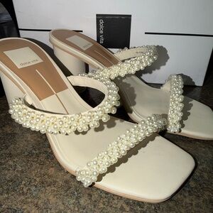 Dolce Vita Ivory Pearl-Adorned Heels